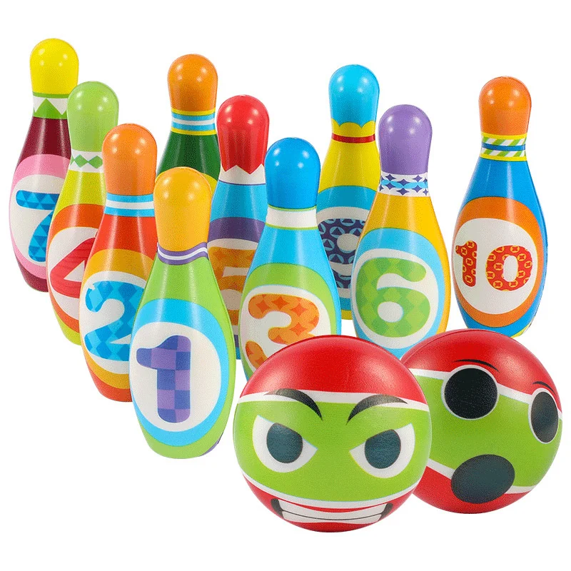 

Bowling Set Sports Toys Pp Cotton Ball And Pins Bowling Toys Kids Indoor Activity Interactive Party Games Supplies