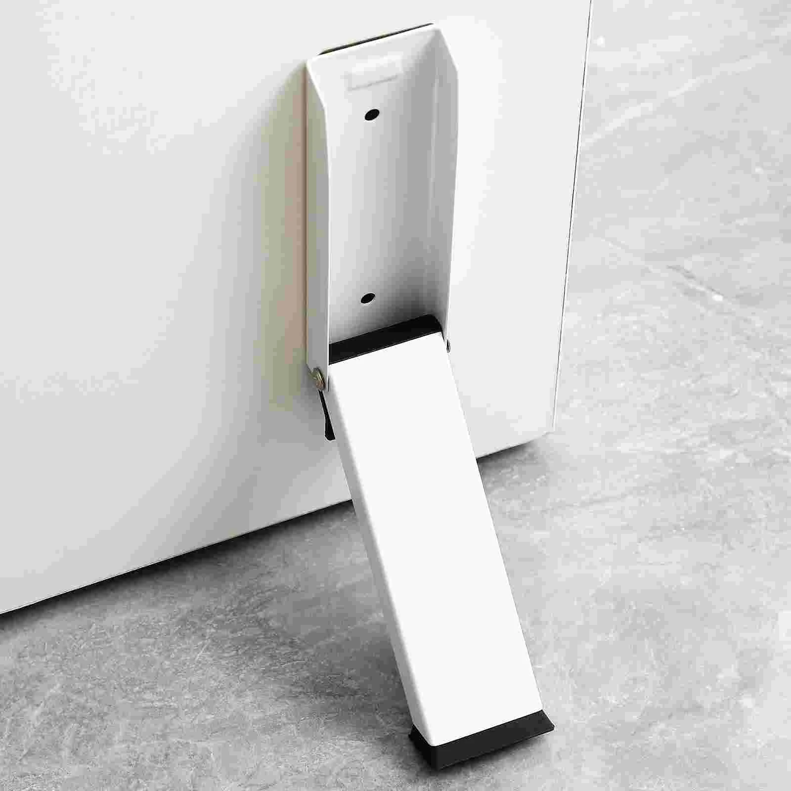 Door Stoppers Safety Protection Folding Foot Prop Keep Open Adhesive White Stainless Steel