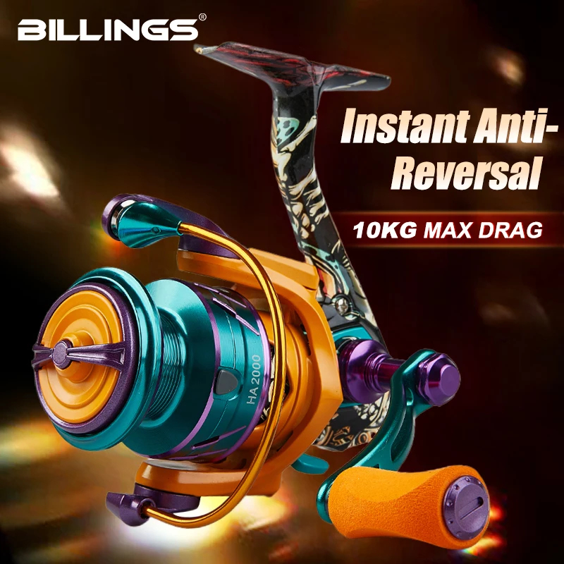 BILLINGS Spinning Reel HA1000-6000 Fishing Spinning Reels 10KG Max Drag 5.2:1 Gear Ratio Metal Spool For Freshwater Saltwater - AliExpress 18 BILLINGS Spinning Reel HA1000-6000 Fishing Spinning Reels 10KG Max Drag 5.2:1 Gear Ratio Metal Spool For Freshwater Saltwater - AliExpress 18