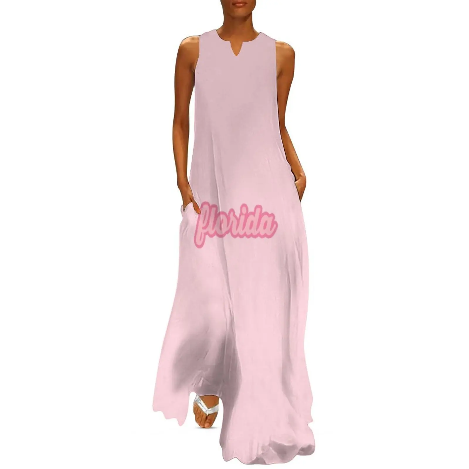 pink florida Long Dress women