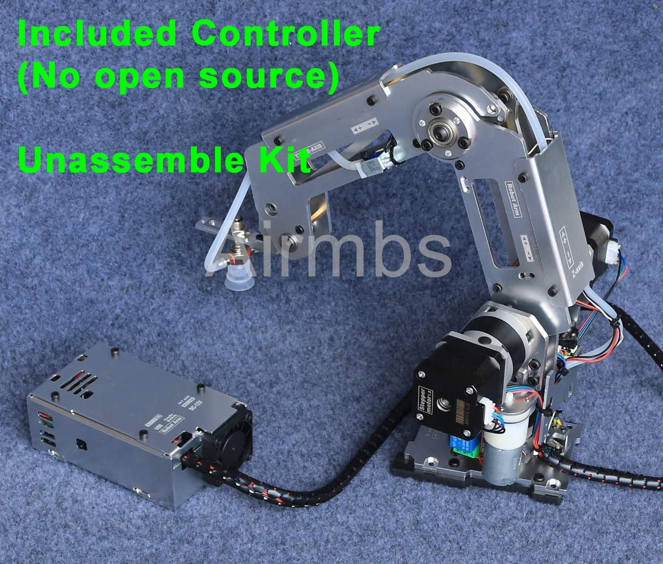 Kit Lengan Robot Mekanik Manipulator Logam Arduino 4 DOF dengan Motor Stepper, Pegangan Cangkir Hisap, Model Industri