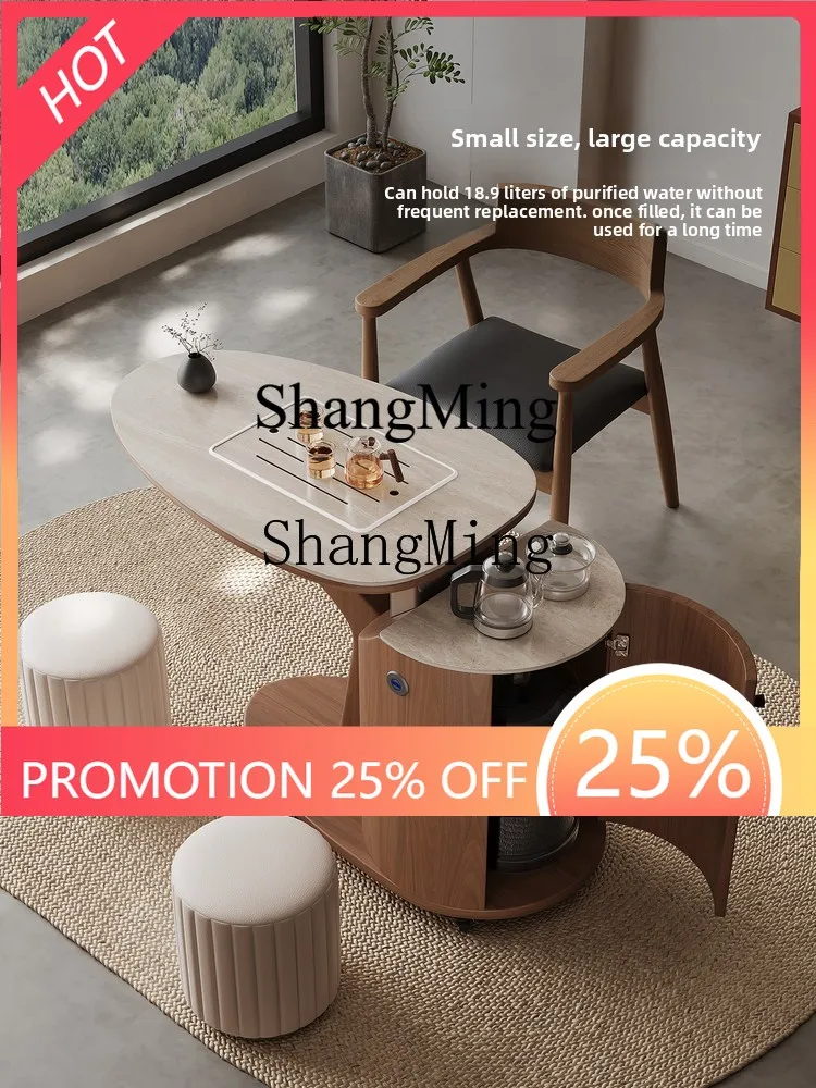 FGgood-looking medieval style living room movable solid wood tea cart with  multi-functional home modern high-end tea dining car
