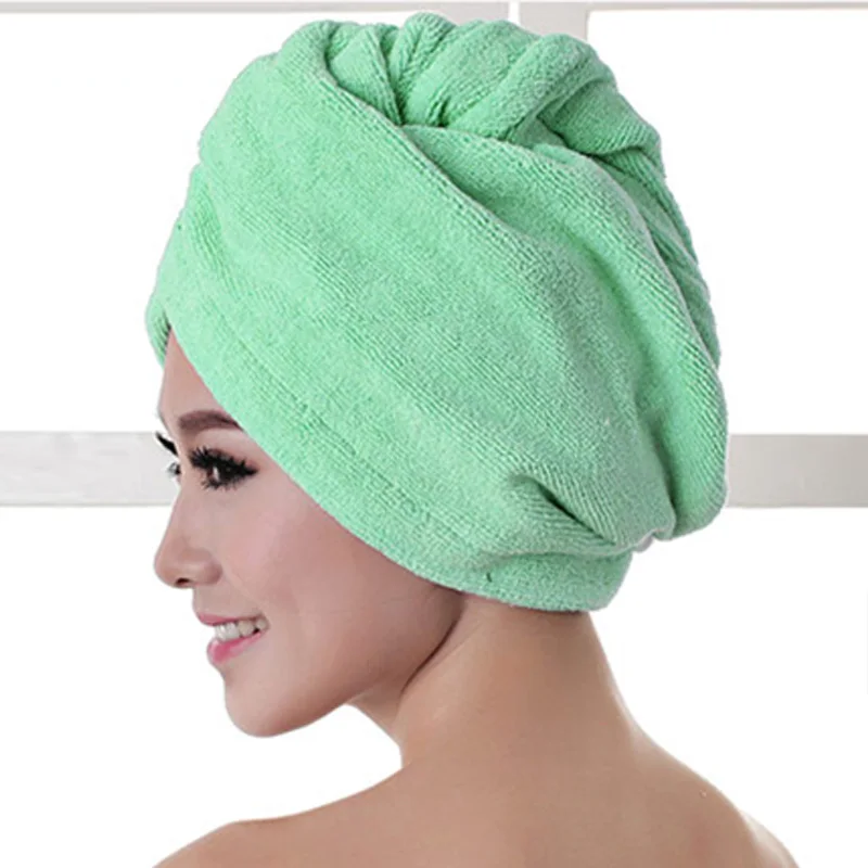 1pcs  Microfibre After Shower Hair Drying Wrap Womens Girls Lady\'s Towel Quick Dry  Hat Cap Head  Bathing Tools Turban