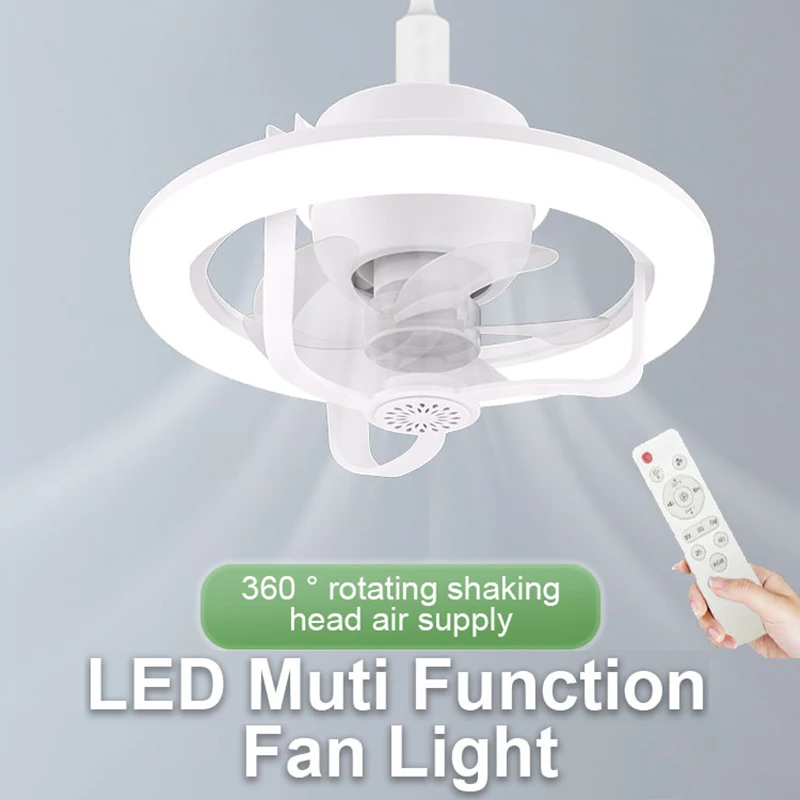 E27 Ceiling Fan Bulb LED Light With Remote Control Chandelier RGB Color Dimmable Ventillator Lamp AC85-265V For Home Lighting