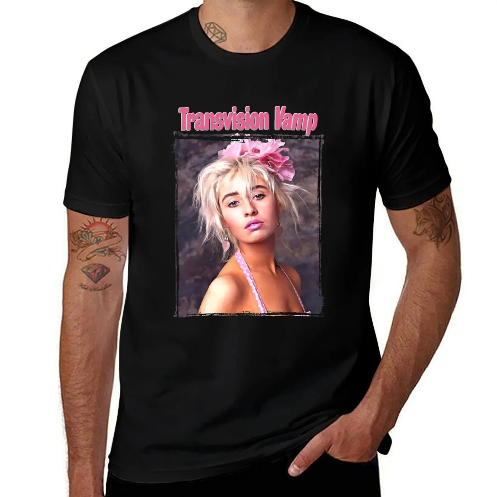 Vintage Transvision Vamp With Wendy James Post Punk Music Black T-Shirt Breathable Workout Short Sleeve Top T-Shirt