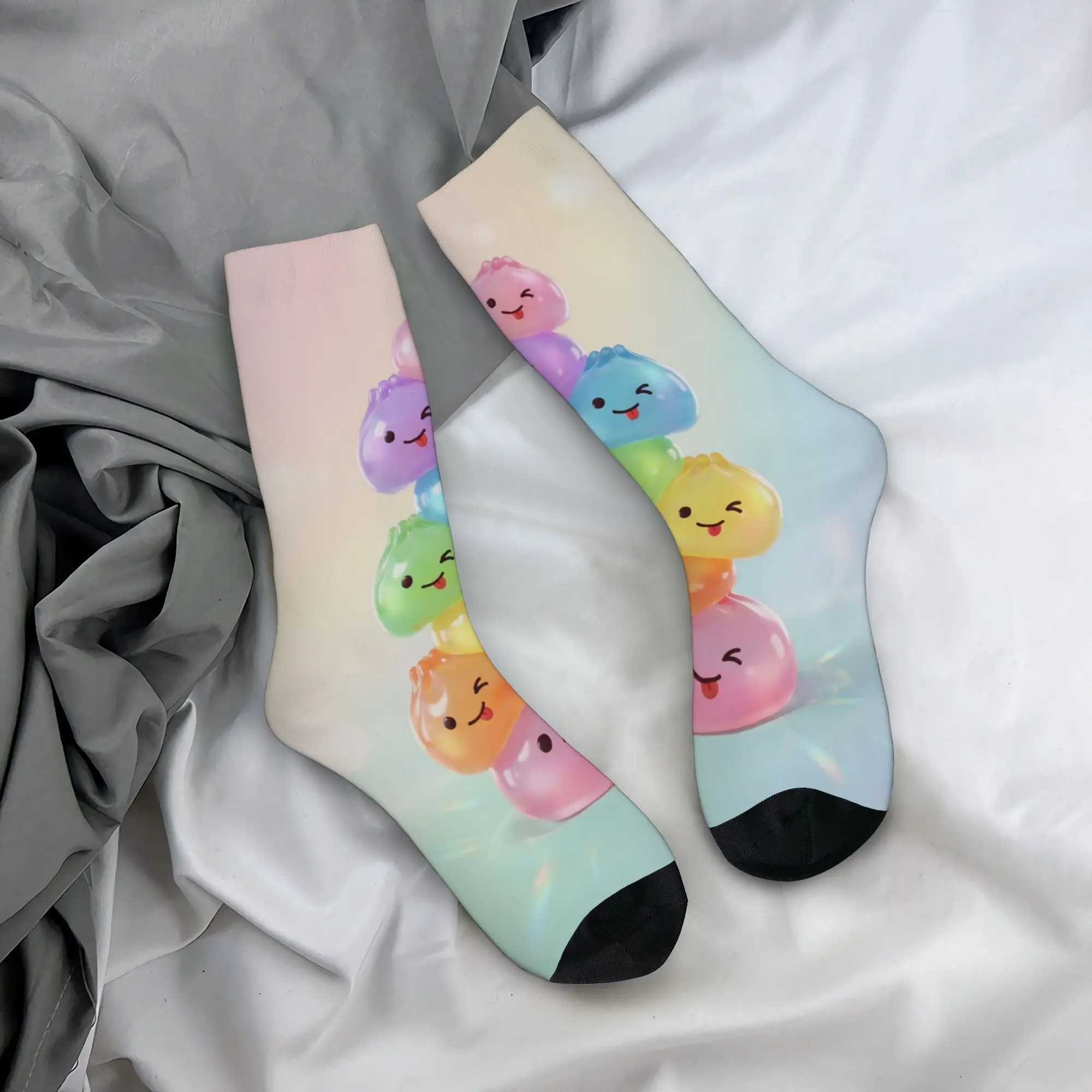 Cartoon Dumpling Socks for Women Men Accessories All Seasons  Cute Long Socks Sweat Absorbing