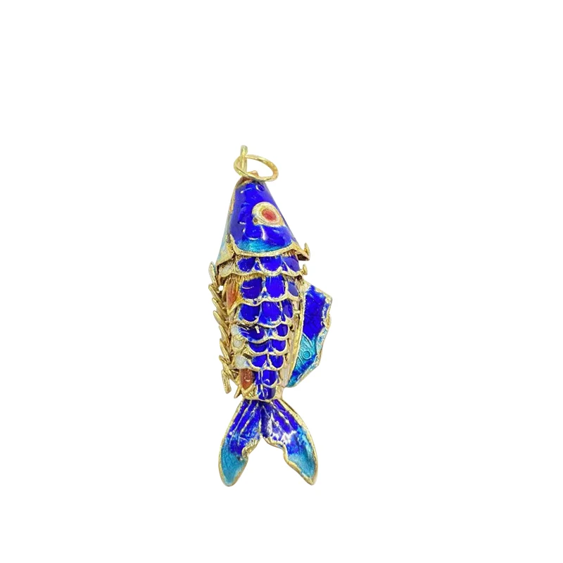 5pcs 2 Size Chinese Good Luck Koi Fish Charms for Jewelry Making Pendants Cloisonne Enamel Animal Accessories DIY Earrings