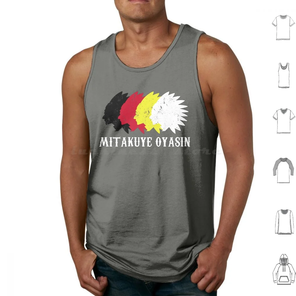 Oglala Lakota Sioux-Mitakuye Oyasin Tank Tops Vest Sleeveless Oglala Lakota Sioux Oglala Lakota Flag Oglala Lakota America