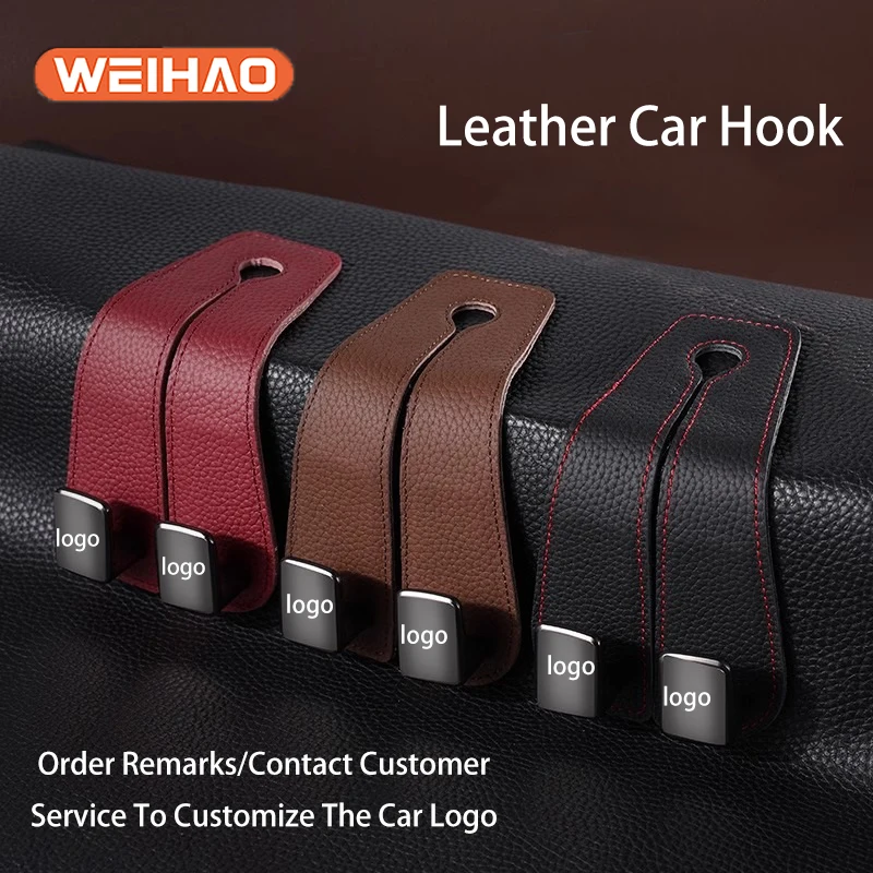 Car Hook Seat Rear Front Seat Storage Bag Storage Bag Leather Small Hook Clothes Sundries Hanger Clip Auto Car Accessories