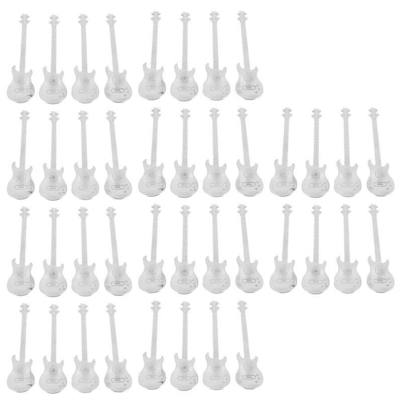 

Guitar Coffee Teaspoons,40 Pcs Stainless Steel Musical Coffee Spoons Teaspoons Mixing Spoons Sugar Spoon(Silver)