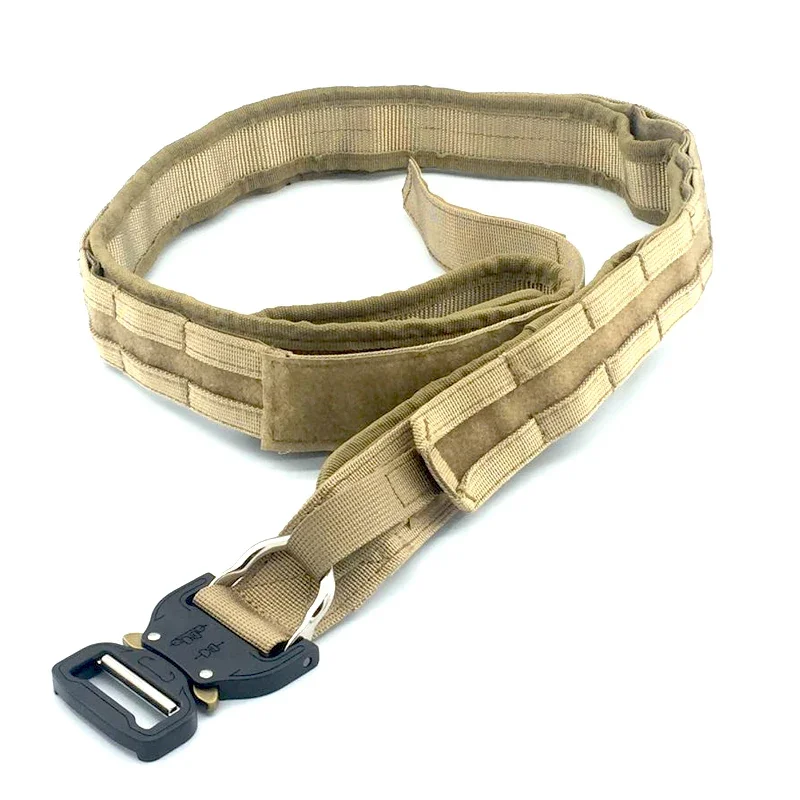 Quick Release Rigger MOLLE Belt Double Layer Tactical Heavy Duty Belt 3.8cm 125cm 130cm 135cm Length for Shooting Training