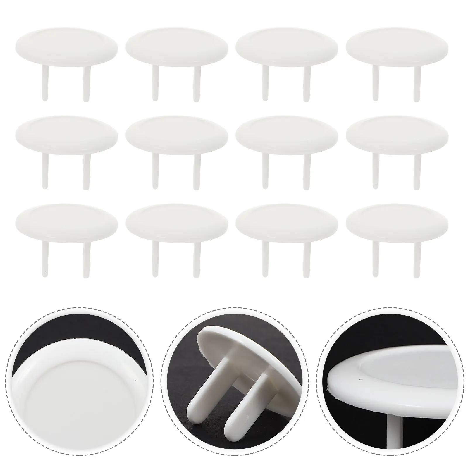 

50 Pcs Socket Covers Outlet Plug White Childproof Safety Anti Shock Protector for Home Use Durable Plastic