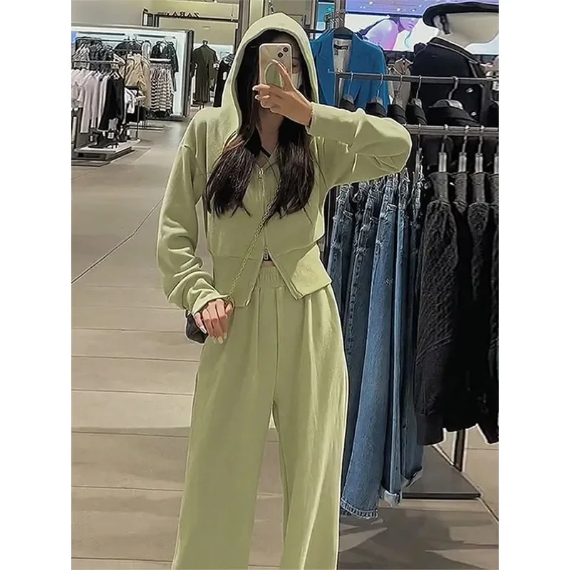 Sports Suit for Female Autumn Students Loose fit Slimming Fashion Internet Celebrity Hoodie Casual Two-piece Running Suit Trendy