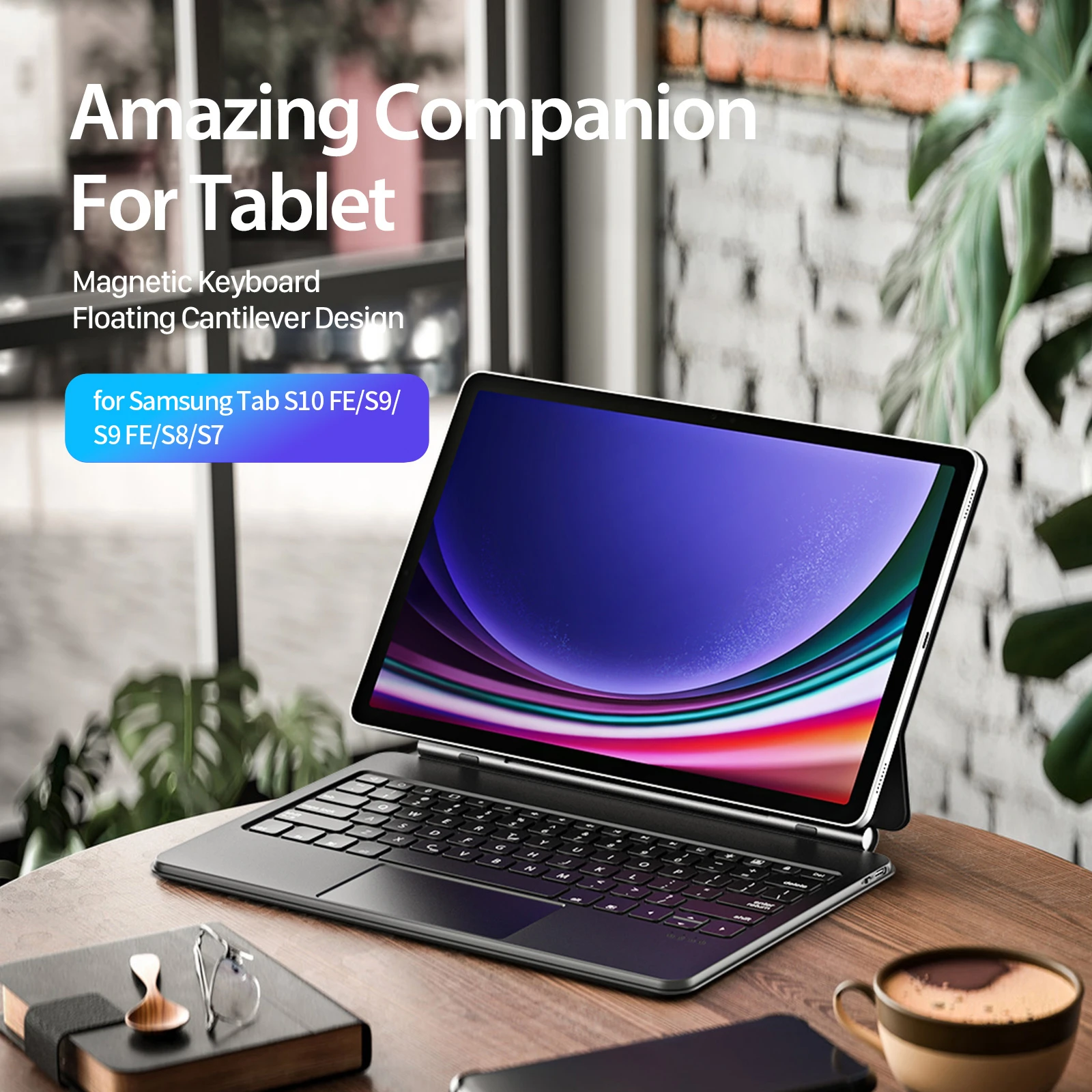 

DUX DUCIS Magnetic Bluetooth Keyboard with Backlit for Samsung Galaxy Tab S10 Lite/S9 FE/S8 11",S10+/S9 FE Plus 12.4"Tablet Case