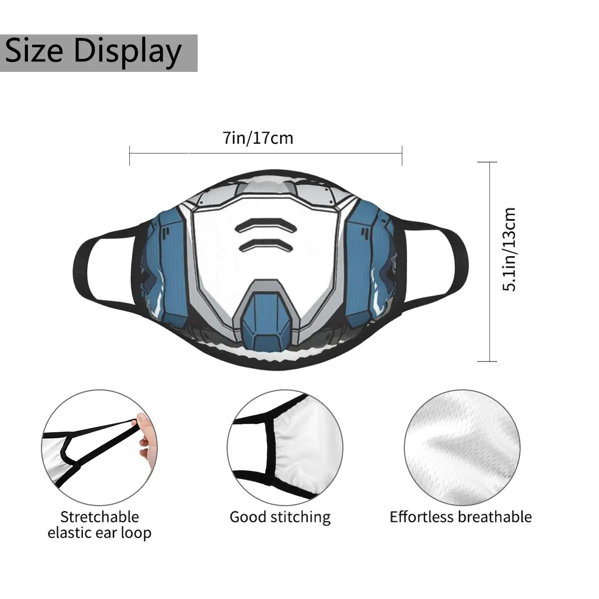 Heavyarms-Masque Gundam personnalisé pour enfants, lavable et réutilisable, impression de motifs de dessin animé, coupe-vent, adapté aux enfants, 5 pièces