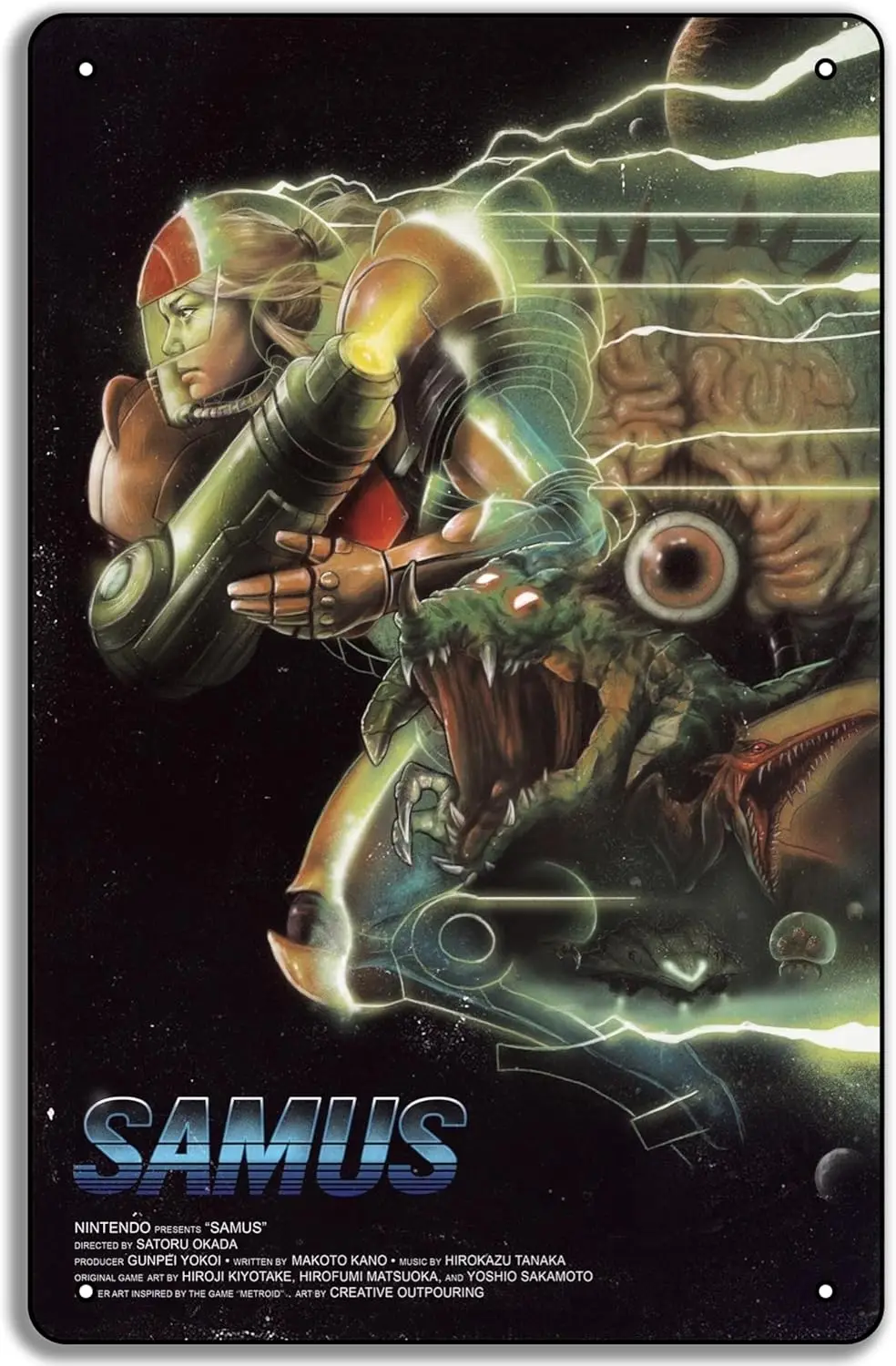 Samus Movie Poster 8 x 12 Inch Metal Tin Sign Plaque Funny Man Cave Room Wall Decor