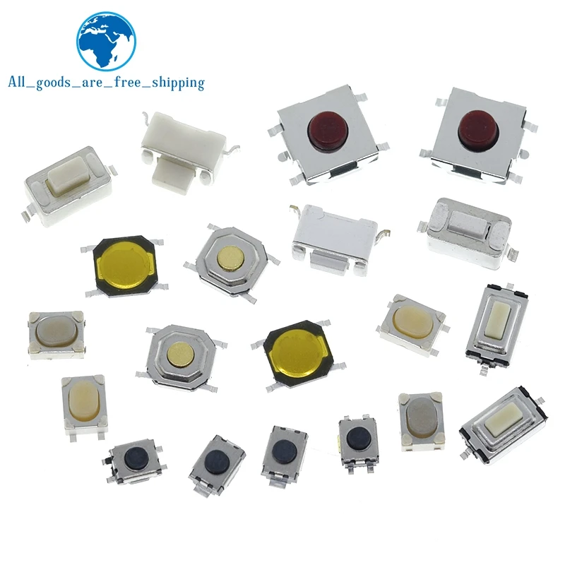 TZT 10PCS 3*6 3*4 4*4 SMD Tactile Tact Push Button Switch 2Pin 4Pin Touch Micro Switch 3x4x2 3x6x4.3 3x6x2.5 3x6x5 4x4x1.5 