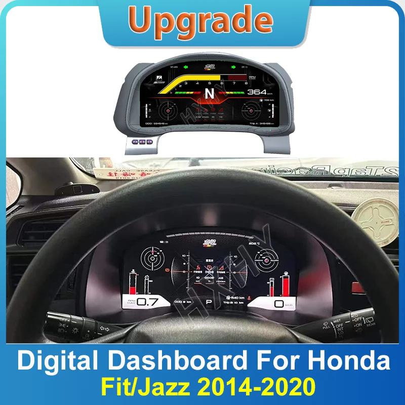 

New 2025 Latest Original Car Digital LINUX Instrument Cluster For Honda Fit/Jazz 2014-2020 LCD Speedmeters Dashboard player