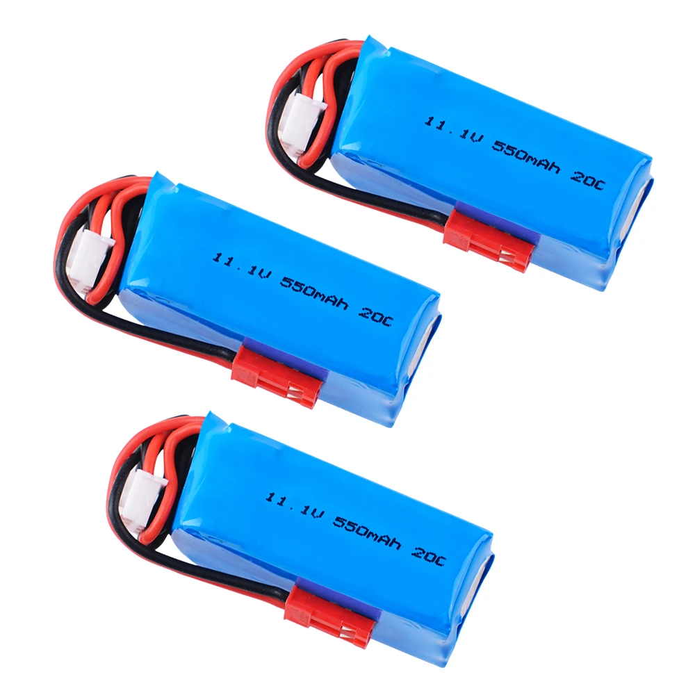 3 pz/lotto HJ Power 11.1V 3S 550MAH 20C RC Lipo batteria con spina JST/ XT30/ T per Mini SU27 giocattolo per auto serbatoio aereo ad ala fissa