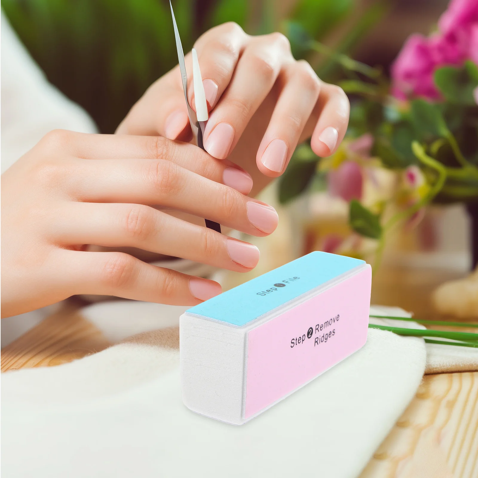 ชุดอุปกรณ์ทำเล็บมืออาชีพ 3 ชิ้น ตะไบเล็บ บล็อกขัดเงา สำหรับขัดผิวและลอกเล็บ สีสุ่ม