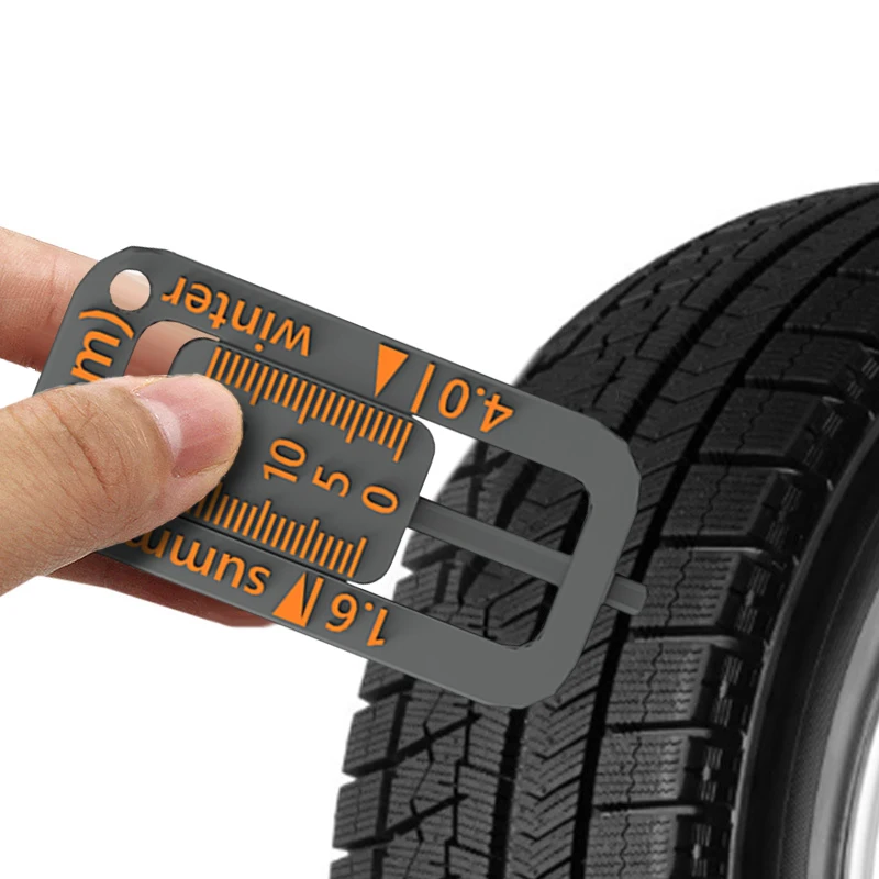 Tire Tread Depth Gauge Keychain Portable Measurer Car Tire Safety Check Universal Essential For Road Trips And Car Maintenance