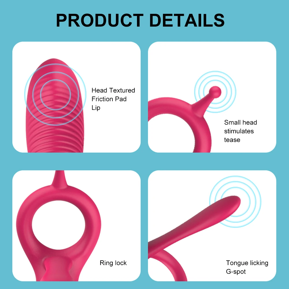 Long Tongue Penis Cock Ring Vibrator Powerful Penis Sleeve Sucking Stimulator G-spot Female Nipple Clitoral Massager Sex Toy view 4