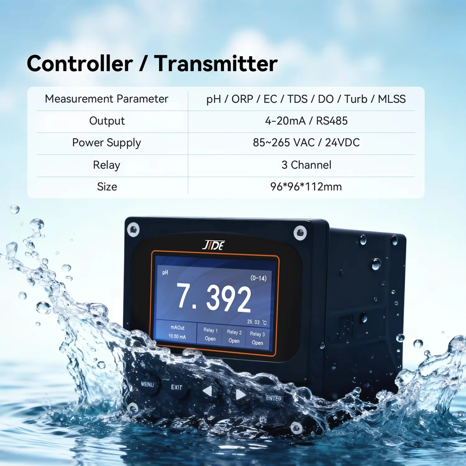 

Hot Sale 4 20mA or RS485 pH Meter for Water Treatment with CE RoHS Certification Dosing pump for Chemical Liquid