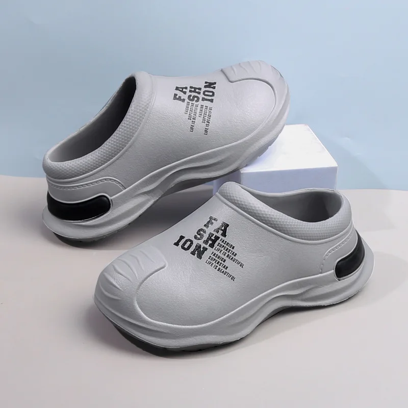 Chef's shoes for men, new model, non-slip, odor-resistant, soft-soled, closed-toe slippers, waterproof kitchen work shoes