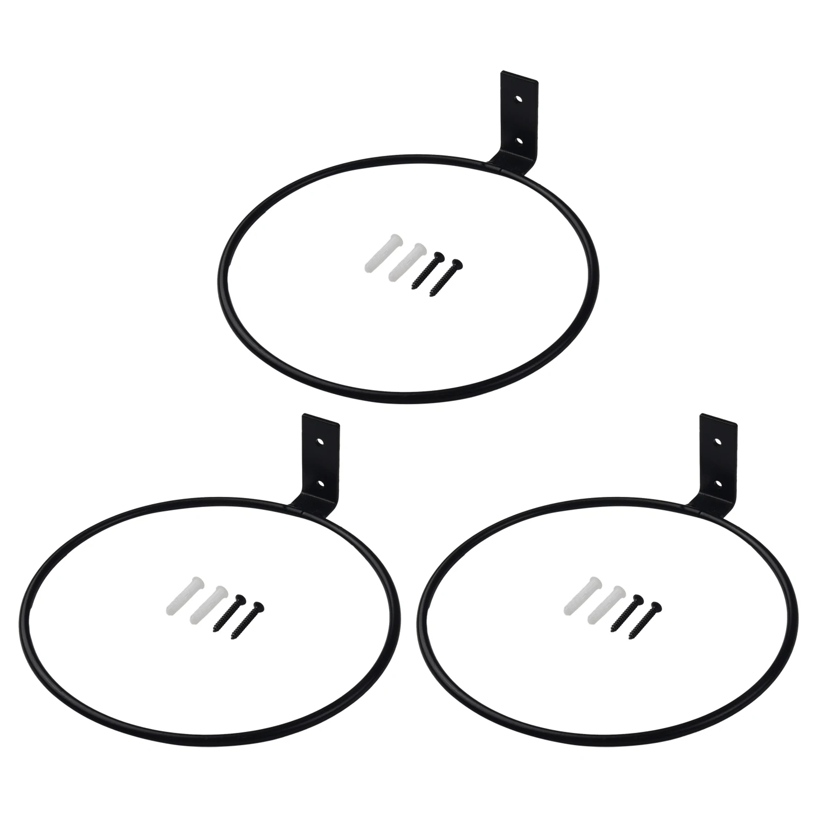 Flower Pot Storage Rack Hook Iron Pet Tray Metal Outdoor Plant Ring Holder Simple Black Fixed Ring Garden Bracket