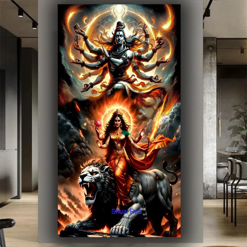 

Mythology kali Lord shiva and Mata Parvati Diy Diamond Painting New 2024 Large Full Diamond Mosaic Cross Stitch Kits Home Decor