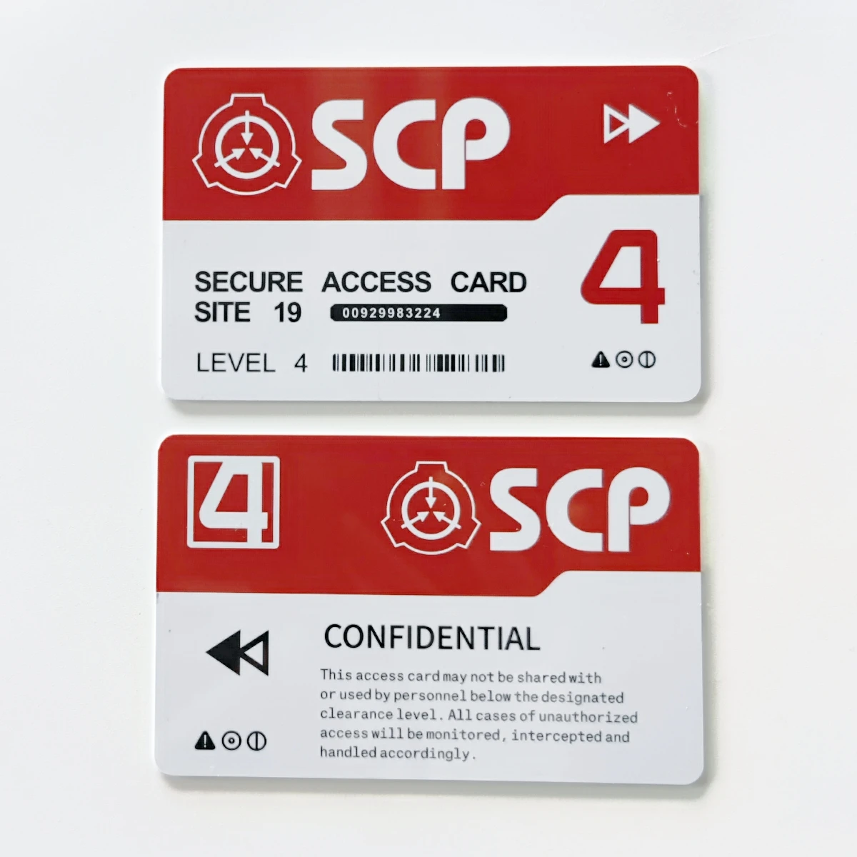 SCP secret foundation ID keycard Special Logo Cosplay Access Grade GU25