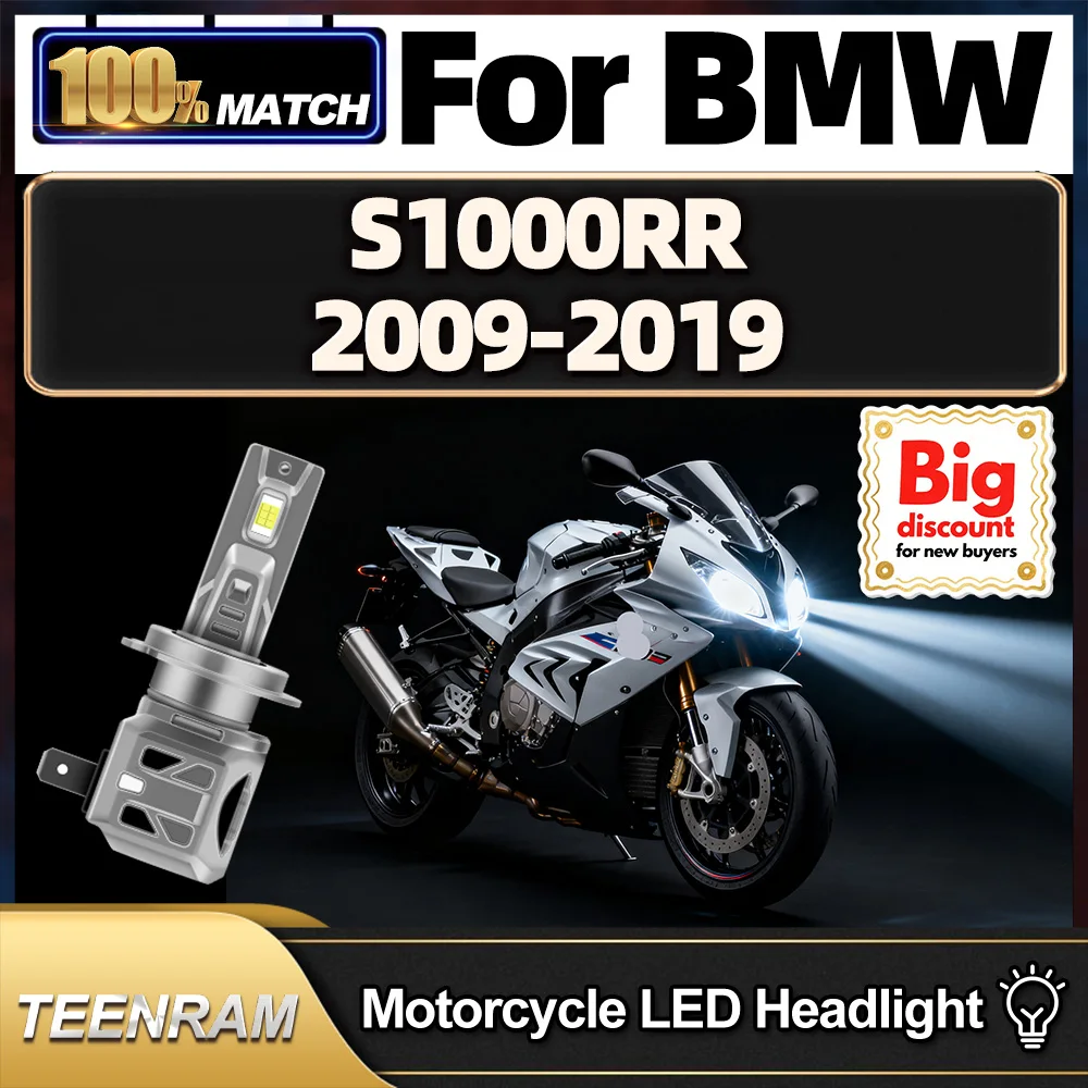 TEENRAM-bombillas LED para faros delanteros de motocicleta, ampollas para faros de motocicleta BMW S1000RR 2009 2010 2011 2012 2013 2014 2015 2016 2017-2019
