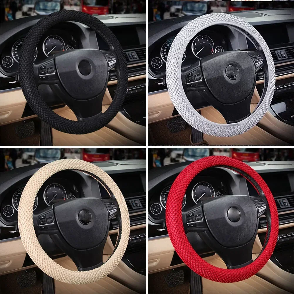 Braid On Steering Wheel Car Steering Wheel Cover With Needles and Mesh fabric Diameter 36-38cm Auto Car Accessories