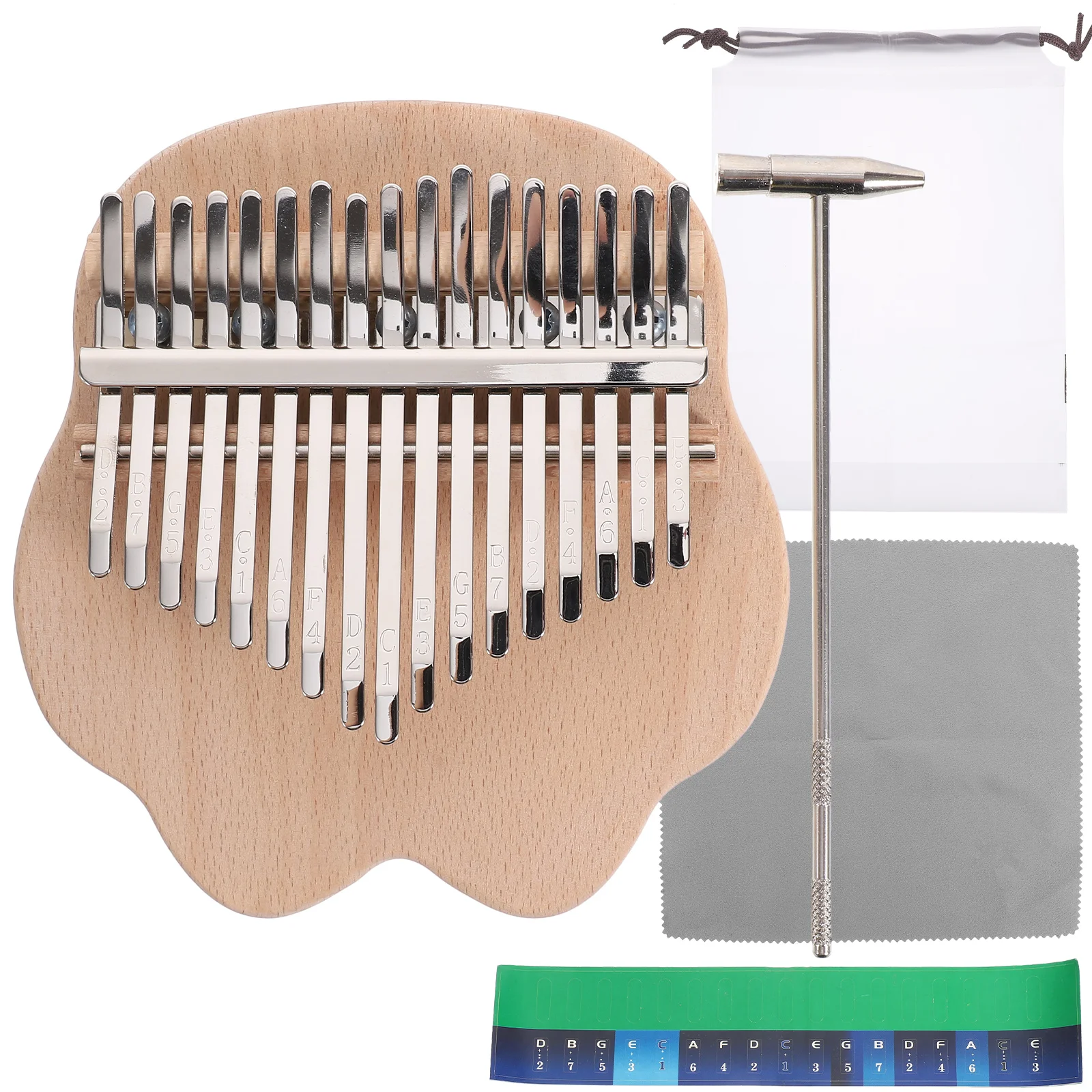 

1Set Kalimba 17 Key Small Portable Thumb Piano Beginner Finger Piano Musical Instrument for Kids Adults Kalimba 17 Key