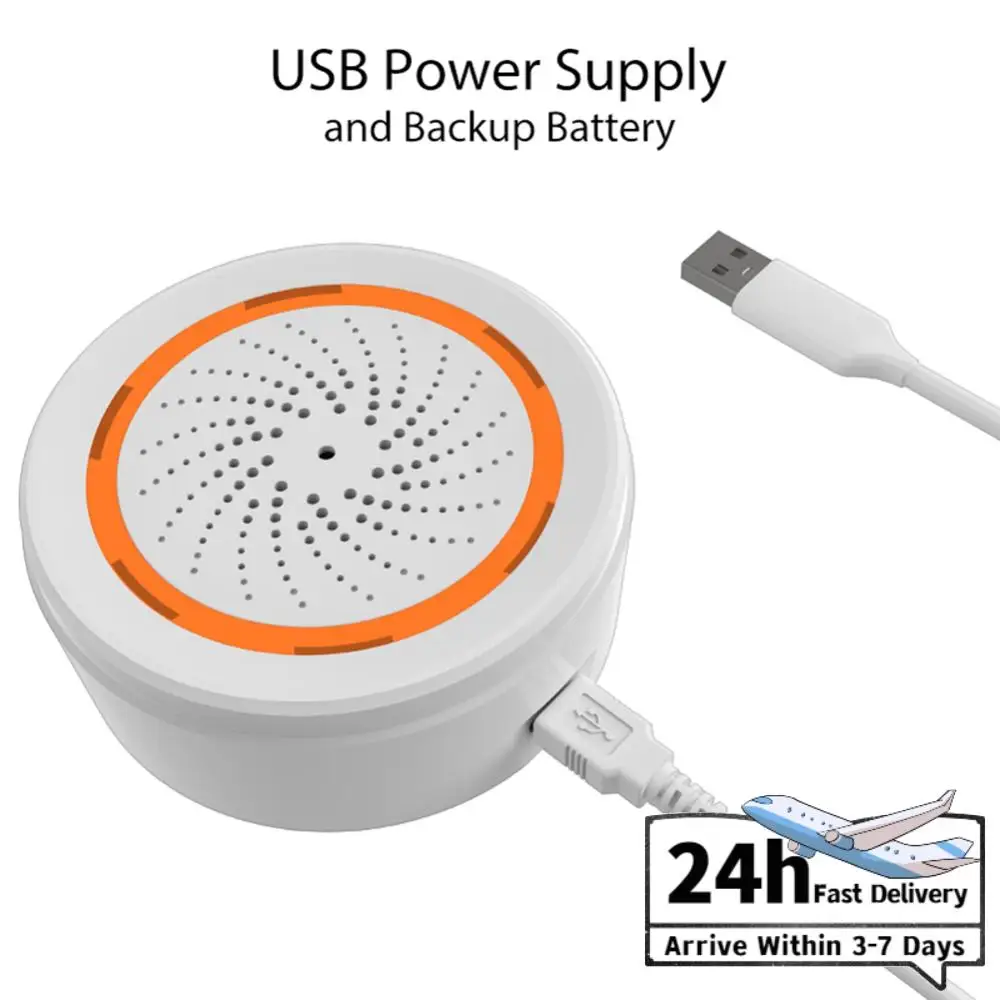 

Умная сирена-сигнализация Tuya Zigbee, звуковая и световая сигнализация, 90 дБ, датчик звука и света, дистанционное управление через приложение, система защиты для дома