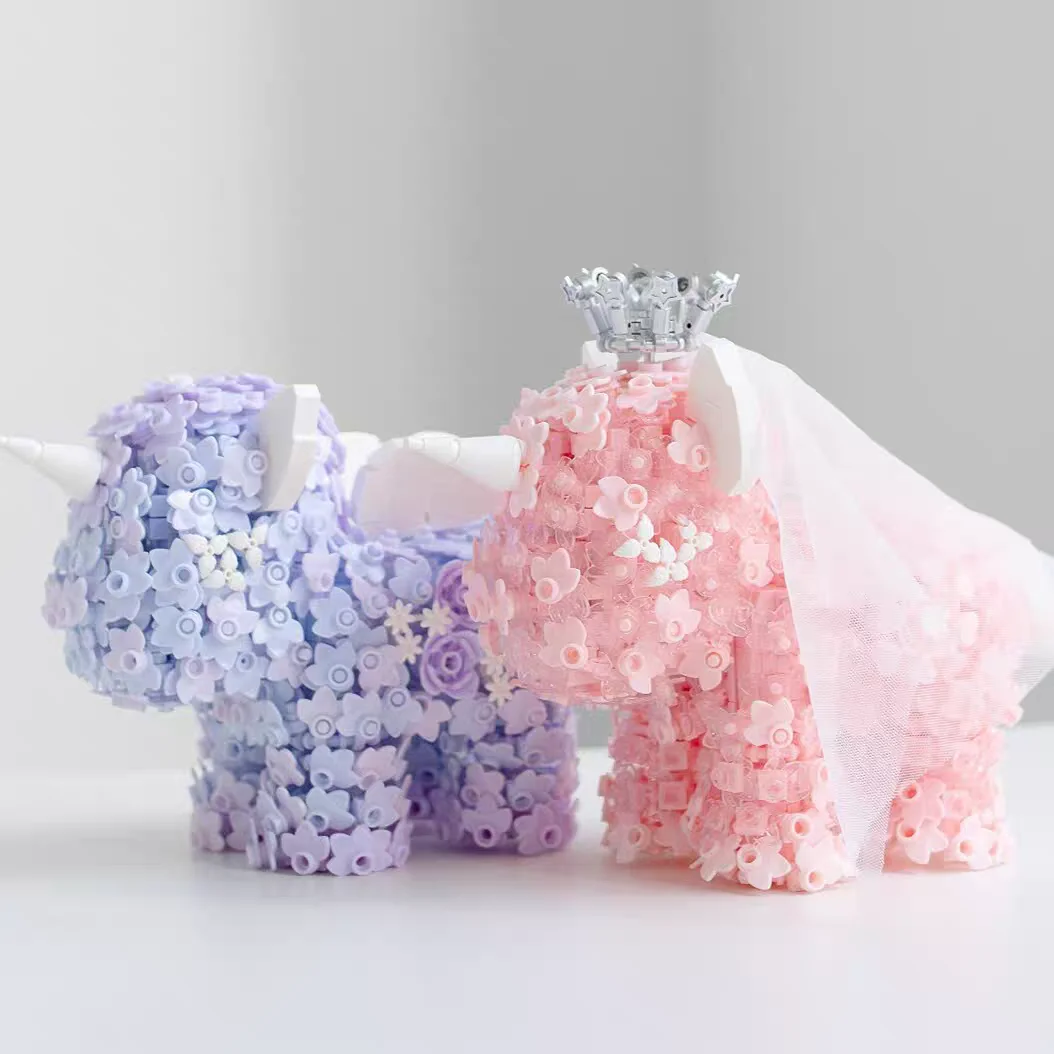 

Набор для сборки Moonlight Club Flower Unicorn DIY: маленькие строительные блоки, игрушки-сюрпризы, милые настольные аксессуары, подарок на день рождения для детей