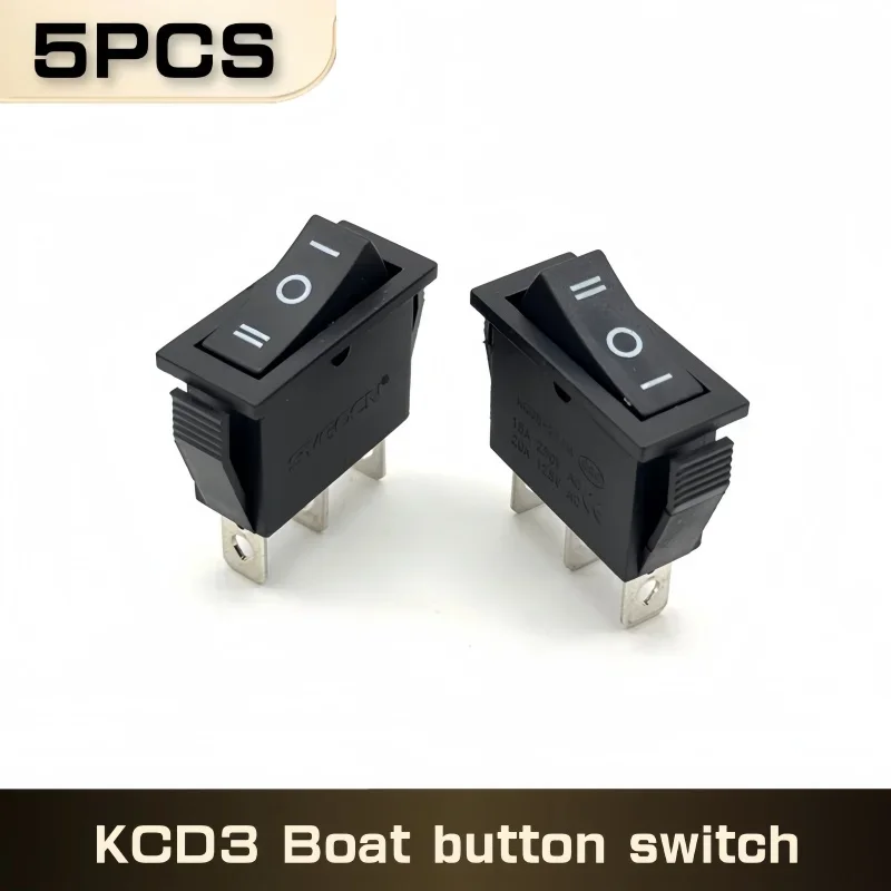 

5 шт. KCD3 кулисный переключатель 15A/20A 125 В/250 В ВКЛ-ВЫКЛ-ВКЛ 3-позиционный 3-контактный электрооборудование Выключатель питания черный