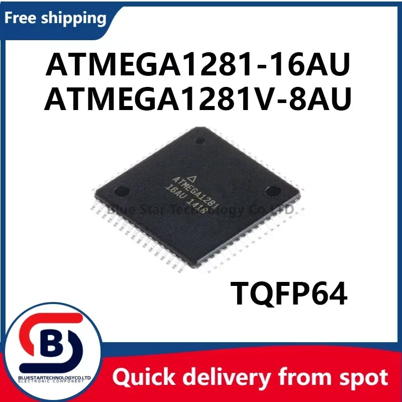 Free Shipping 2pcs/lots ATMEGA1281-16AU ATMEGA1281 ATMEGA1281V-8AU ATMEGA1281V TQFP64 Quick delivery from spot