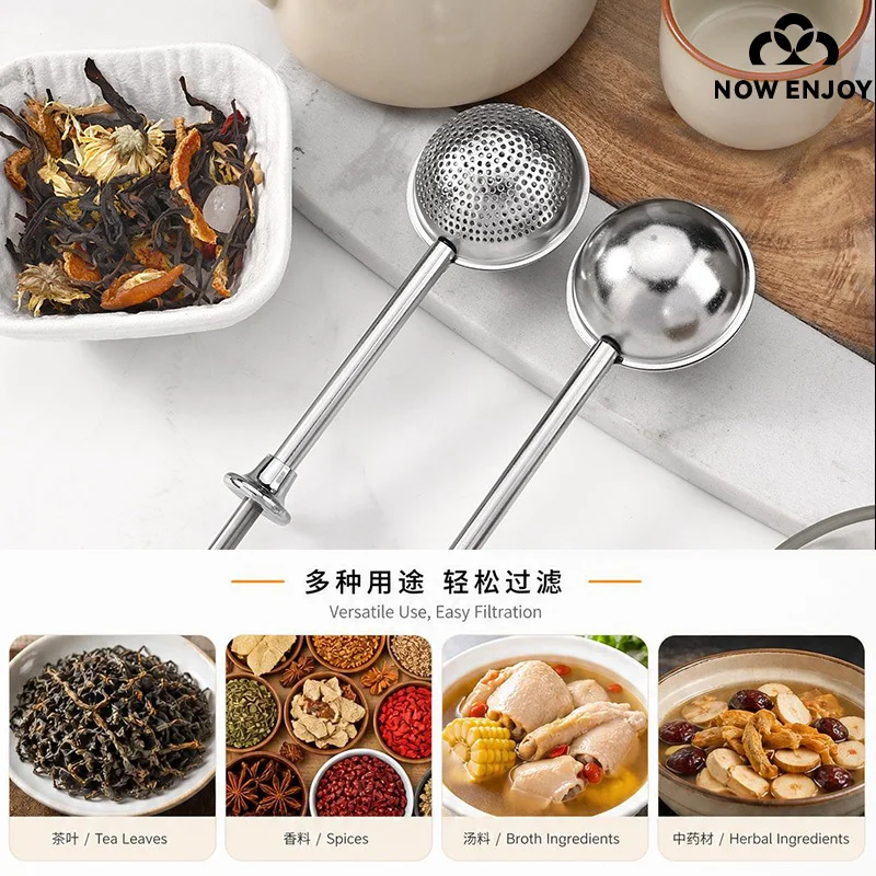 304 Stainless Steel Tea Filter Creative Portability Hanging Pipe Type Tea Leak Accessories Multi-Purpose Filter Kitchen Gadget