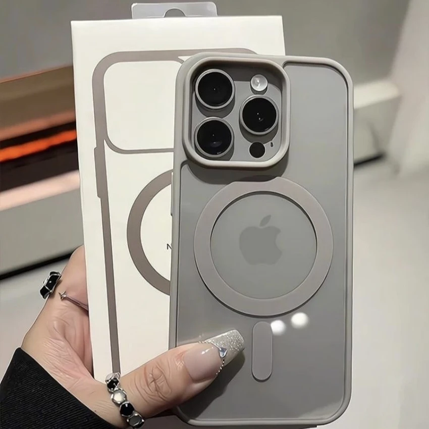 Transparent magnetic phone case for iPhone 16 15 14 13 Pro 12 11 Max Plus 16Pro Acrylic phone case 15Pro Simplicity cover shell