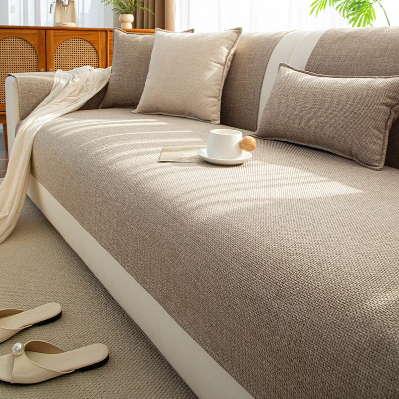 2026 Nieuwe Luxe Antislip Sofa Kussens in Imitatie Katoen Linnen voor Alle Seizoenen met een Hoogwaardig Gevoel