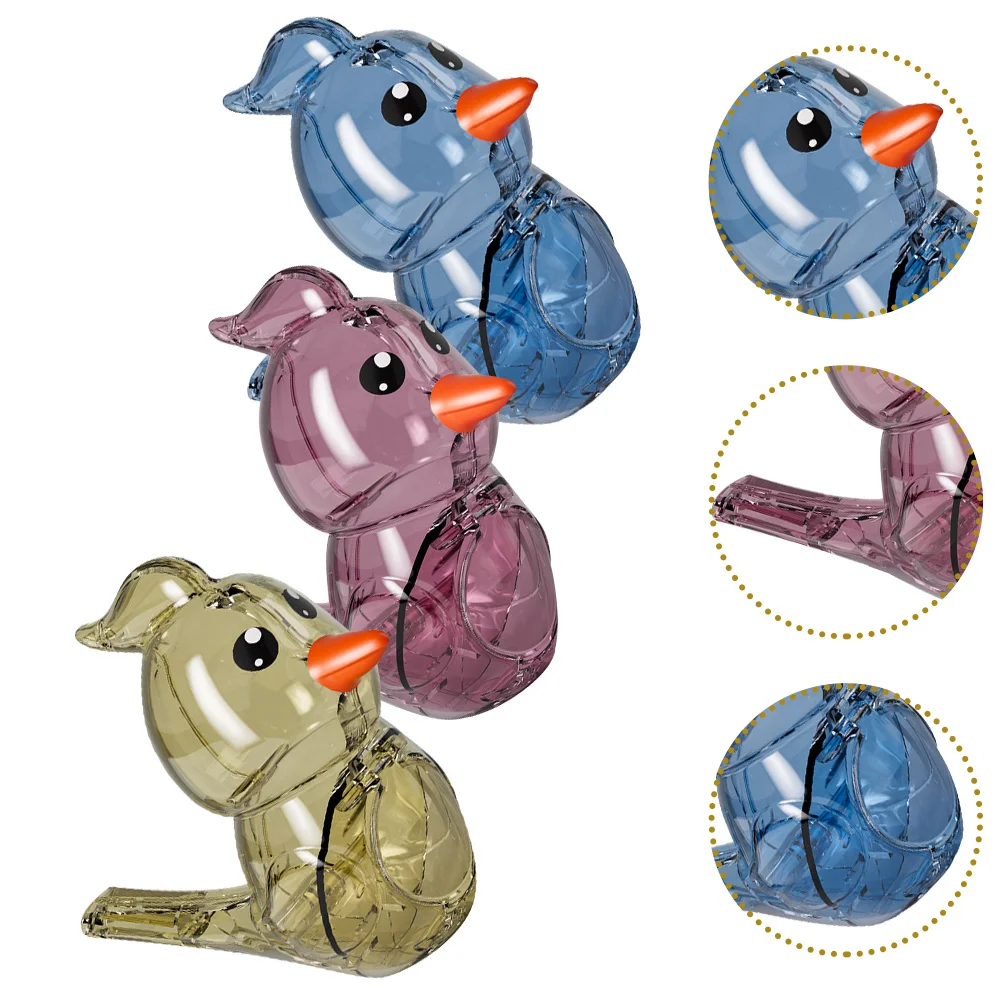 3 Pcs Children's Whistle Toy Cartoon Bird Whistles For Adults Kids Toys Portable Water Adorable Gift Party Plastic