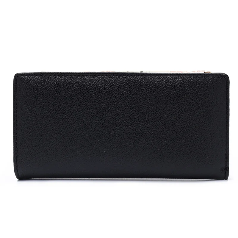 2026 New Women's Long Wallet PU Leather Printed Zipper Buckle Foldable Clutch Multi-Card ID Card Holder Foldable Party Gift Birt