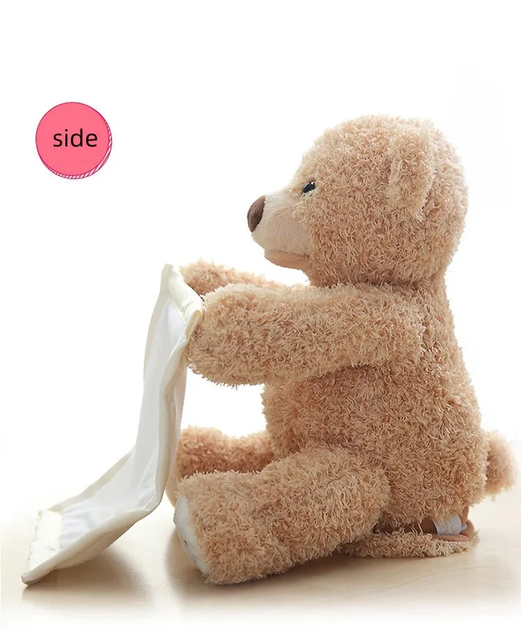 Baby Entertainment Peek-a-boo Bear Talking Chargeable Shy Face Teddy Bear Motorized Plush Toys