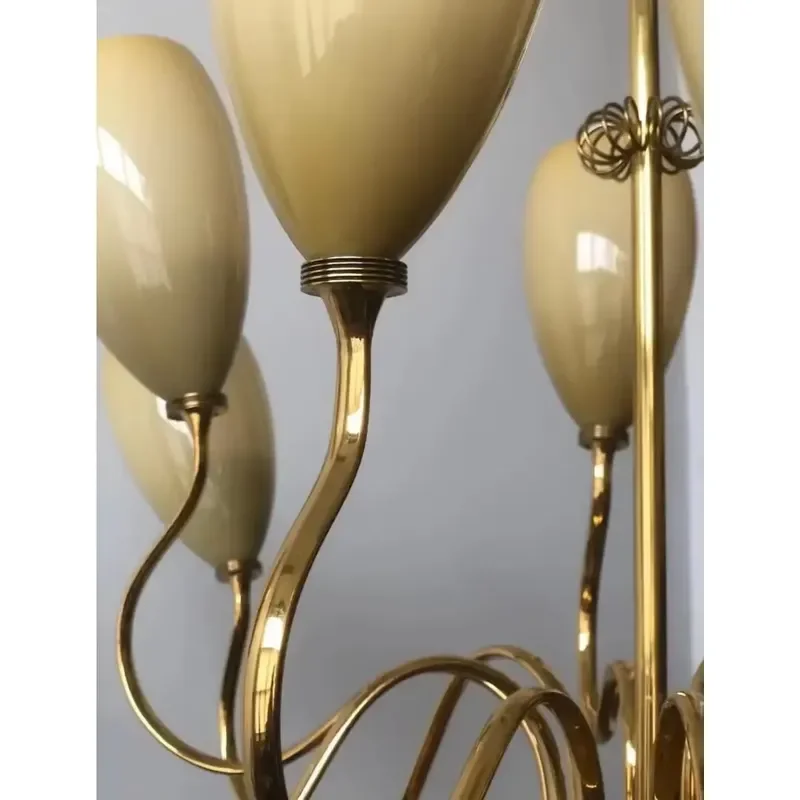 Hot Sale Modern 8 Bulb Pendant Lightings Small Size Glass Brass Bronze Hanging Lamps for Home Hotel Chandeliers Pendant