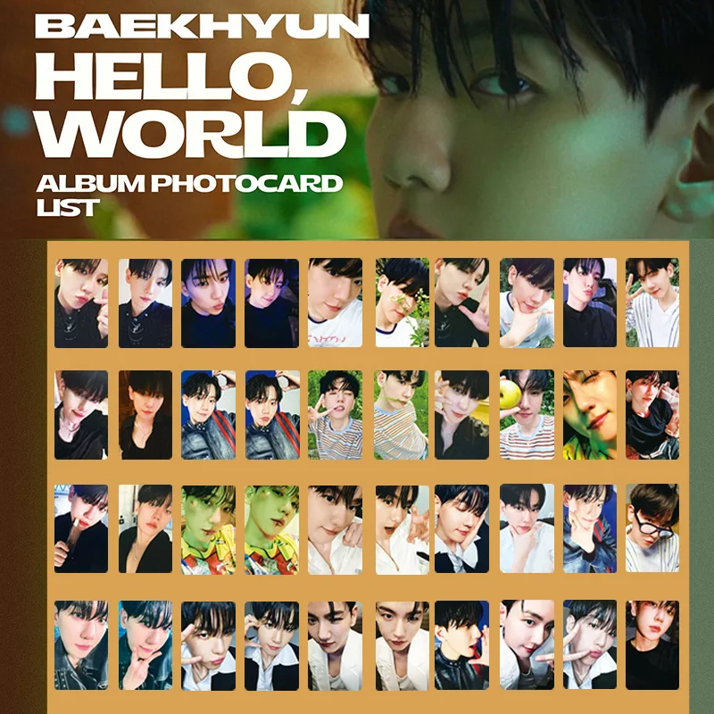 Kpop Beakhyun MINI4 SOLO Album HELLO WORLD Photocards Fans Collection Gifts Commemorative Postcards Star Peripheral Card