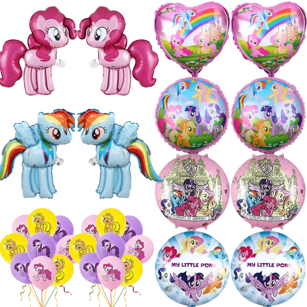 

Hot Sale Little Pony Birthday Party Decoration Cartoon Helium Latex Balloons Set Baby Shower Party Supplies Kids Girls Toy Gifts