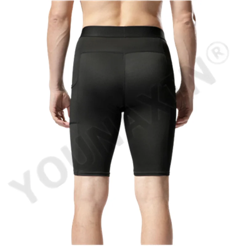 Men Leggings Base Layer Skinny Sports Shorts Gym Fitness Training Running Bottom Pants Tights Basketball Undershorts With Pocket