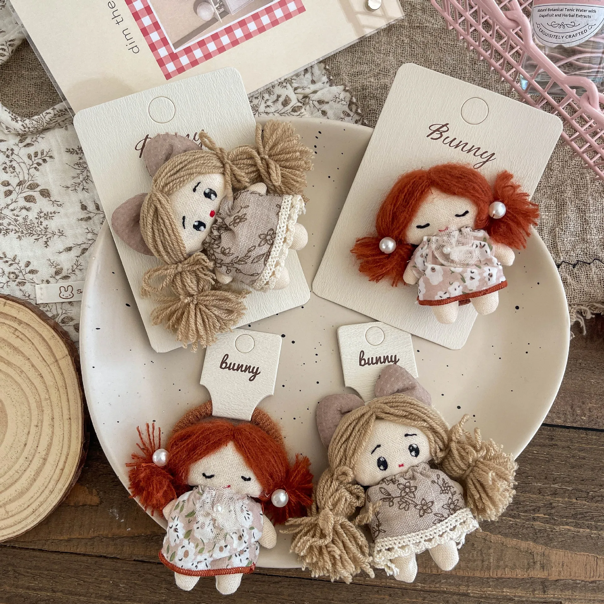 1pc Long-hair Girl Hairpins Elastic Hair Band Children's Hairpins Cartoon Side Clip Hair Rope Tie Rubber Band Barrettes Headwear