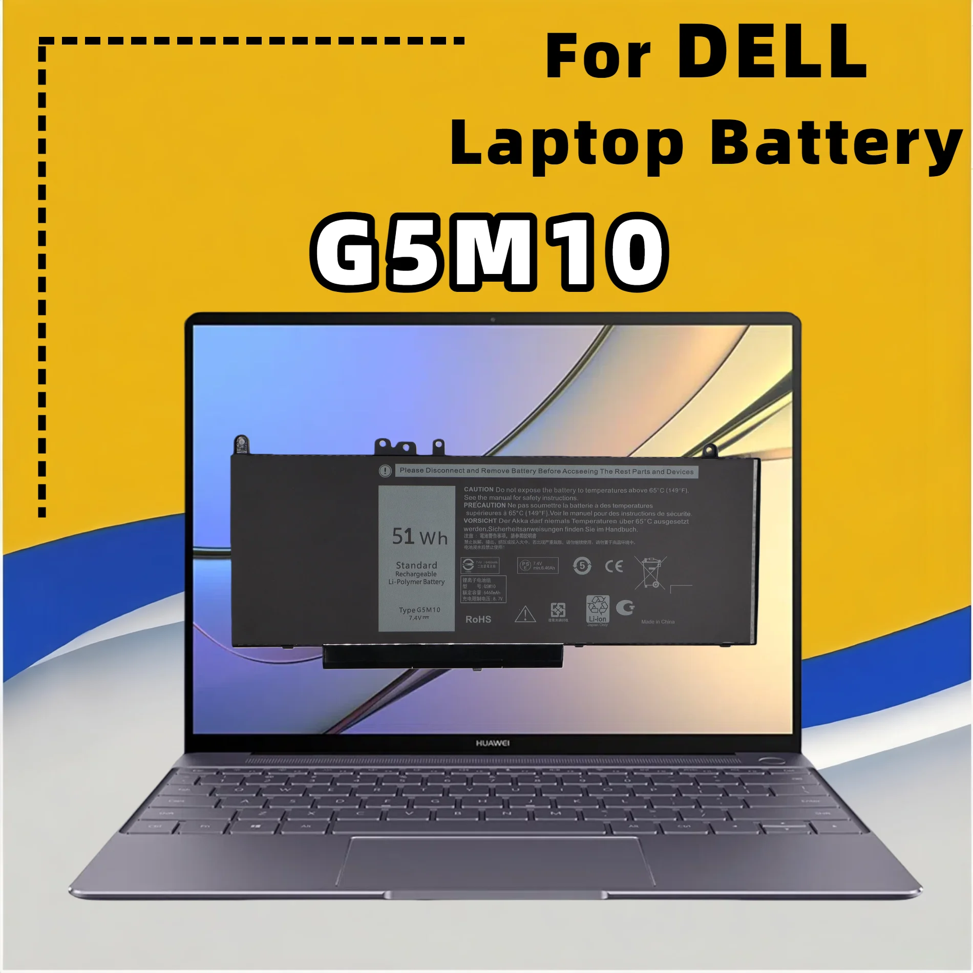 FRLESUI Battery G5M10 G5M1O For DELL Latitude E5250 E5450 E5550 Sereis 8V5GX R9XM9 WYJC2 1KY05 Laptop Battery 13 months warranty